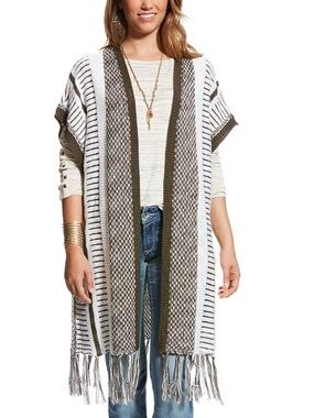 ARIAT “Tabi Vest” Boho Festival Duster Cardigan with Fringe
